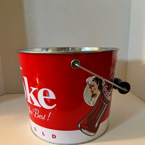 Coca Cola Red Party Ice Bucket with Bottle Handle - Picture 2 of 8